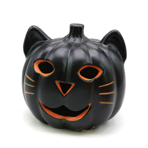 <strong>Halloween</strong> <strong>Cat</strong> Shaped Jack O Lantern Decor, Light Up Black <strong>Cat</strong> Pumpkin Lantern For Indoor Outdoor Home Porch - Product Image 2