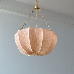 Lampe suspendue en rotin tressé plissé artistique, grande taille, pour villa, salle à manger, maison résidentielle - Product Image 2