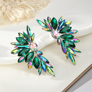 Flower Shape Rhinestone Alloy Stud <b>Earrings</b> For Women Party Jewelry - Product Image 4