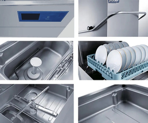 Lave-vaisselle professionnel électrique autonome à capot, en acier inoxydable, automatique et contrôlé par application, pour restaurants, hôtels et cuisines. - Product Image 2