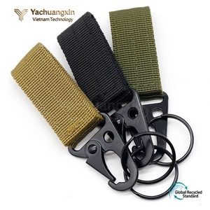 Tactical Waterproof Adjustable Heavy Duty Nylon Key Ring Holder Belt Keeper & MOLLE <b>Hook</b> Carabiner for Outdoor EDC - Product Image 2