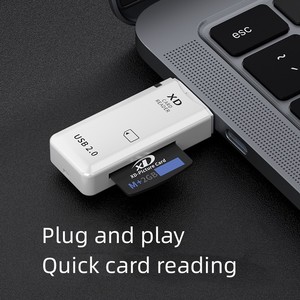 Lector de Tarjetas USB Mini Multi-en-1, Lector de Tarjetas XD y SD/TF con Luz, Alta Velocidad, Todo en Uno, Instalación Externa, Gran Venta - Product Image 3
