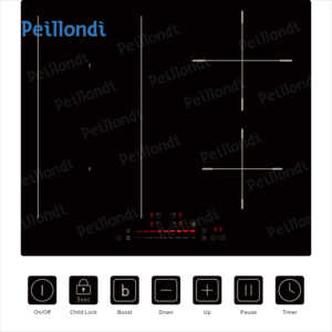 Placa de Cocina Eléctrica Integrada con Superficie de Vidrio <span class=keywords><strong>Invisible</strong></span>, 4 Quemadores, Función de Pausa y Mantener Caliente, Control Táctil, 7000W - Product Image 4
