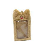 Mini porte-clés en peluche avec porte-cartes Kawaii chiot chat ours lapin dessin animé mignon collection