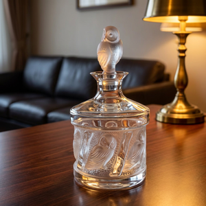Carafe à <span class=keywords><strong>whisky</strong></span> de luxe en verre dépoli style hibou français avec bouchon en forme d'hibou, pour décoration intérieure, articles de bar et cadeau - Product Image 2