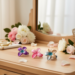 Set di Tre Mollette per Capelli Frangipani Bicolore Elettroplaccate, 2 per Colore - Product Image 2