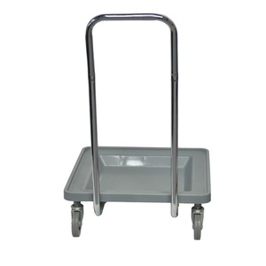 Chariot à roulettes pour lave-vaisselle Goodman Restaurant, en plastique PP, usage commercial en cuisine, plateau plat, transparent/gris/brun, 66x54x85cm - Product Image 3