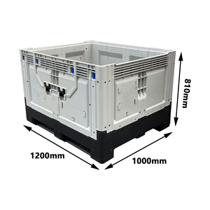 กล่องพลาสติกพับได้สีเทา <span class=keywords><strong>สอง</strong></span>ประตู ด้านยาว สำหรับเก็บสินค้าที่เปราะบาง ไม่มีฝาปิด - Product Image 2