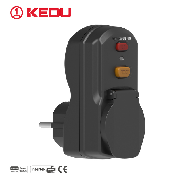 KEDU Factory PD331-13 16A 230V French PRCD Leakage Protector Electrical Plug Residual Current Operated Manual Reset BG CE GS
