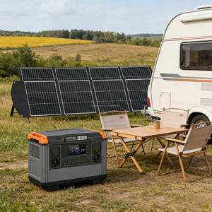 Estación de energía portátil con enchufe británico de 2400W y 2000Wh LiFePO4, onda sinusoidal pura, para respaldo doméstico y camping en autocaravanas - Product Image 6