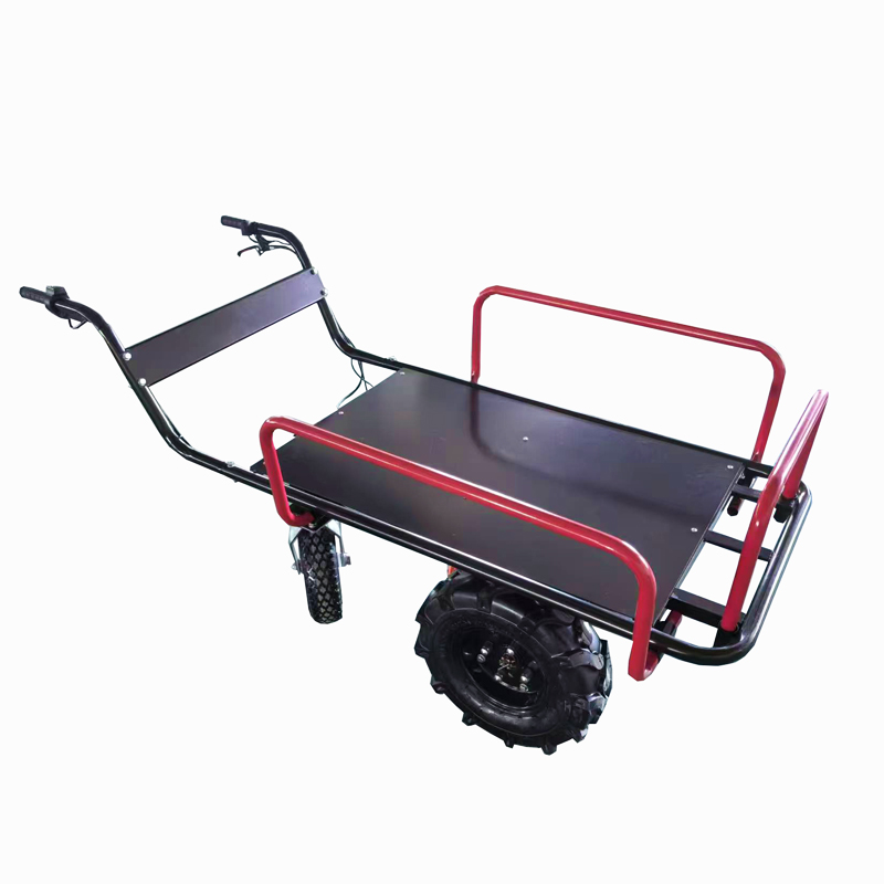 Industrial Electric 4-Wheel Metal Cargo Hand Cart Trolley Outdoor Garden Dump Wagon Heavy Duty with OEM Customization Support