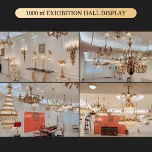 Jewellerytop Grande Taille Hôtel Lobby Villa <span class=keywords><strong>Baroque</strong></span> Palais Victorien De Luxe Pendentif Lumière Antique En Laiton Bougie <span class=keywords><strong>Lustre</strong></span> - Product Image 4