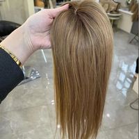 Topper capillaire sans colle à clipser, 100% cheveux humains ondulés, postiche respirant naturel, vente en gros