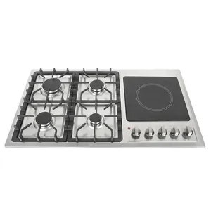 4 Gas and 1 Electric Gas Cooker low price hot selling tempered 2/4/5 burner built-in cooktop gas hob