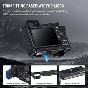 NEEWER A6700摄像机底板，带Arca QR底座的底部安装板，<span class=keywords><strong>1</strong></span>/4 ”螺纹，冷靴，<span class=keywords><strong>3</strong></span>/8” ARRI定位孔，绑带 - Product Image 2