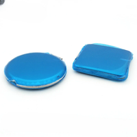 Miroir compact en métal argenté vierge double face, portable, pour maquillage, avec logo personnalisé, idéal pour cadeau promotionnel (vente en gros)
