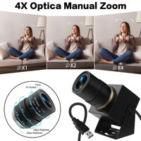 Cámara USB de Alta Velocidad con Obturador Global de 90 fps, 12 MP, 1080P, Lente Manual de 2.8-12 mm, Zoom 4X para Visión Artificial y Análisis de Movimiento