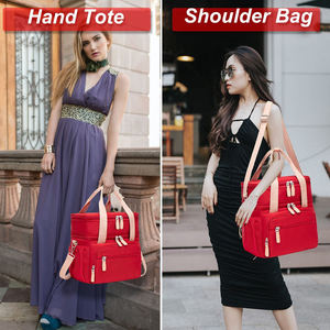 Özel Logo Oxford su geçirmez kullanımlık büyük çift bölmeli öğle yemeği çantası çalışma piknik yürüyüş için geniş açık soğutucu Tote - Product Image 6