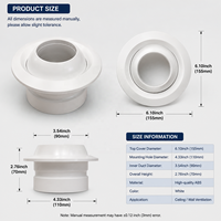 Grille d'aération ronde en alliage d'aluminium en gros, type buse blanche, grille d'aération murale encastrée adaptée aux systèmes CVC.