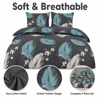Set Sprei Kapas Lokal Polandia 3 Buah Ukuran Queen Warna Teal Selimut Bulu Angsa EU Dropshipping