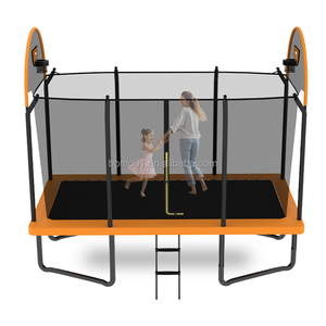 Zoshine Eco-friendly 10x14FT Rectangular Outdoor Home Trampoline Polygonal Safety Net Reversible With Double Basketball <strong>Hoops</strong> - Product Image 5