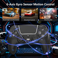 Control Inalámbrico con Doble Vibración y Sensor Giroscópico de Seis Ejes, Control de Movimiento para PS5 y PC