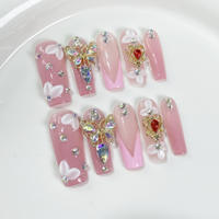 3D Fruit Amandel Franse Stijl Machine Gemaakt 24 stuks Half Handgemaakt Groothandel Acryl Nagels Opzetnagels