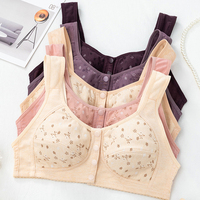 Soutien-gorge confortable et pratique pour femmes âgées, fermeture à boutons sur le devant, en coton, soutien-gorge Daisy pour femmes âgées