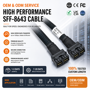 LUNG KAY มินิ SAS HD SFF-8643 8i สายเคเบิล 12Gbps ภายใน 72 พิน SAS 3.0 สายเคเบิลข้อมูลสำหรับเซิร์ฟเวอร์จัดเก็บข้อมูลแบ็คเพลนการ์ด HBA RAID - Product Image 1
