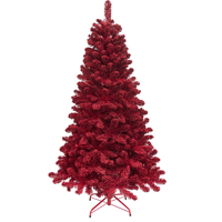 Décorations de Noël de 6 pieds, arbre de Noël artificiel rouge de 180 cm, Abrol De Natale