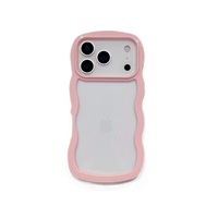 Coque de téléphone 2-en-1 en TPU et PC gaufré anti-traces de doigts, avec cadre ondulé couleur bonbon, pour iPhone 17 Pro Max, 16 Pro, 15 Plus, 14/15 et pour iPhone 13 Pro Max