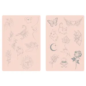 Tattoo Supplier OEM Design Double Sided Soft Silicone Pad Pre-Printed Tiny Tattoo Practice Skin for Tattoo Beginner