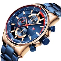 Jam Tangan Fashion MINI FOCUS MF0218G Mewah Relojes Montre Pria Quartz Tali Logam Kalender Asli Jam Tangan Olahraga Pria