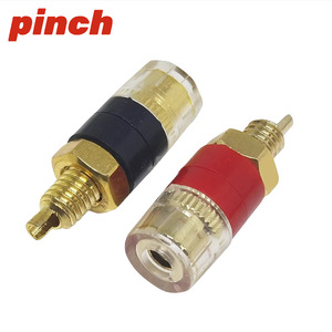 ขั้วต่อลำโพงแบบปลั๊กกล้วย 4 มม. ชุบทอง พร้อมฉนวนสีแดง ติดตั้งบนแผง  ขั้วต่อแบบคริสตัล - Product Image 2