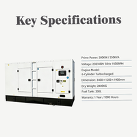 Générateur diesel super silencieux 250 kVA 200 kW triphasé avec capot insonorisé, groupe électrogène industriel pour centre de données d'usine, alimentation de secours CE
