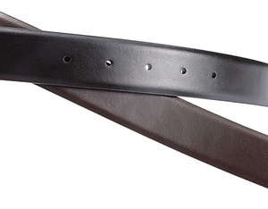 Sangle de <span class=keywords><strong>ceinture</strong></span> réversible en cuir véritable pour hommes en forme d'extrémité avec trous sans boucle - Product Image 4