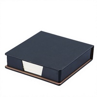 Boîte à notes autocollantes en cuir PU, bloc-notes 3D, étui de rangement, porte-post-it carré, logo personnalisé, papeterie de bureau