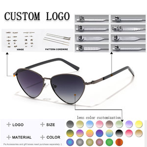 Gafas de sol tipo ojo de gato, montura completa plateada, lentes polarizadas verdes, protección solar unisex para adultos - Product Image 2