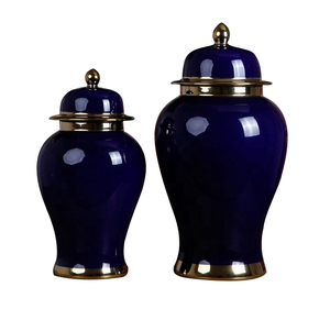 Vase de bureau en porcelaine Art Déco de Jingdezhen avec bordure dorée, jaune moderne pour la décoration de la maison <span class=keywords><strong>et</strong></span> des hôtels - Product Image 2
