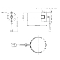 Antenne GPS hélicoïdale active multi-bandes RTK GNSS à gain élevé 32 dBi, format mini 27,3*58,6 mm, connecteur SMA, matériau ABS, GN14026