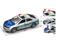 Coche de Policía de Juguete de Fricción 1:14 con Puertas que se Abren, Luces y Sonidos, Vehículo de Juguete de Plástico para Niños, Coche de Juego Divertido con Características Realistas