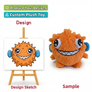 Fabricant de jouets en peluche personnalisés de haute qualité, poisson-bouffant à dents pointues hautement réalistes, décoration sur le thème de la vie marine, peluche personnalisée - Product Image 1