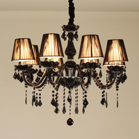 Lustre moderne en cristal noir, luminaires en cristal, lustres de plafond LED, décoration de plafond pour mariage