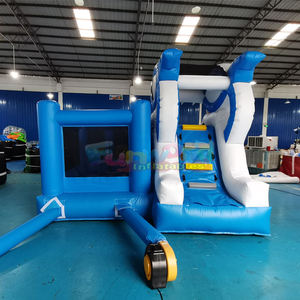 Toboggan aquatique gonflable extérieur avec piscine, château gonflable commercial, toboggan aquatique en forme de requin pour enfants - Product Image 5