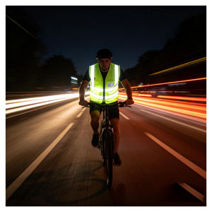 سترة أمان عاكسة عالية الوضوح مخصصة للرجال، مصنوعة من البوليستر الشبكي مع جيوب وشعار، ملابس عمل للبناء والأمن - Product Image 1