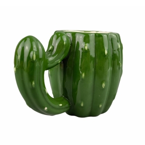 Taza de Cerámica con Diseño Divertido de <span class=keywords><strong>Cactus</strong></span> Verde, Capacidad de 301-400 ml, Calidad GRADO AB para Uso en Casa u Oficina - Product Image 5