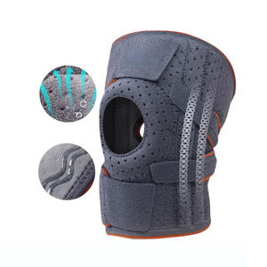 Genouillère avec stabilisateurs latéraux métalliques doubles, compression douce en néoprène pour soulager les douleurs tendineuses, idéale pour la saison printanière - Product Image 1