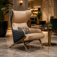 Fauteuil à bascule en cuir jaune pour salon, hôtel et salle de séjour, coussin de haute qualité, confortable, structure robuste