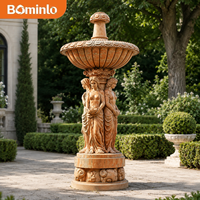 Fontaine Sculptée en Marbre pour Femme, 3 Niveaux, Sculptée à la Main, pour Jardin Extérieur, Décoration de Villa, Hôtel, Cour