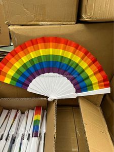 Abanicos Plegables de Bambú Personalizados con Diseño de Arcoíris, Abanicos de Mano de Plástico Coloridos, Arte Popular para el Orgullo LGBT, Decoraciones para Bodas, Halloween y el Hogar - Product Image 6